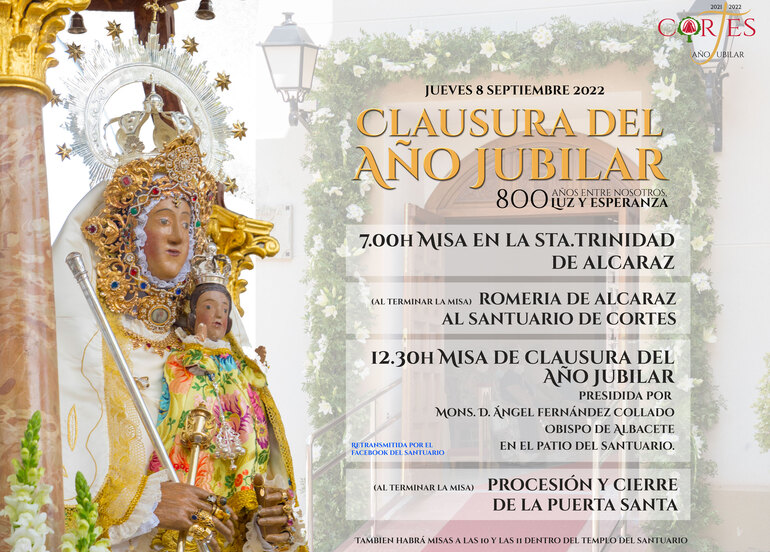 Actos para el jueves 8 de septiembre festividad de la Virgen de Cortes