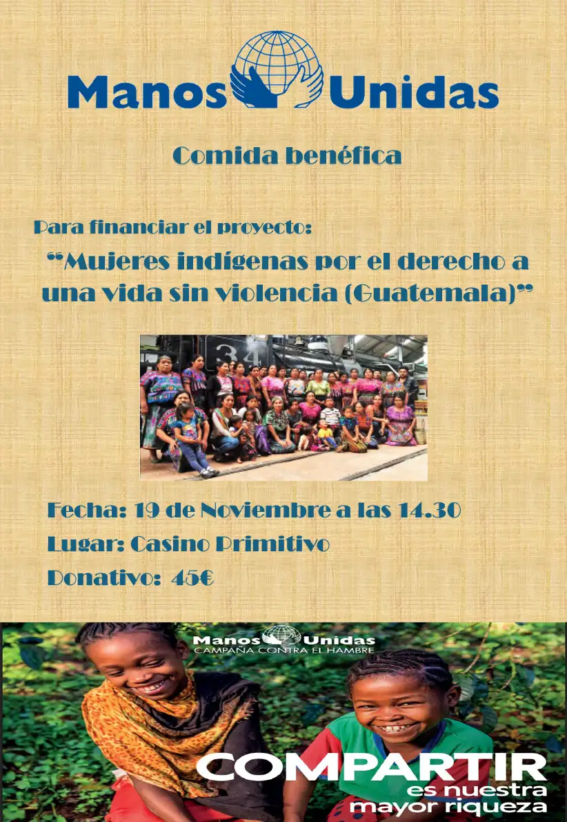 Cartel comida Manos Unidas 2025